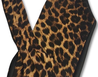 Men's Leopard Print Satin Ascot Cravat