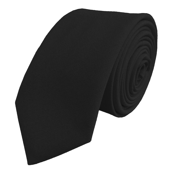 Cravate à col skinny noir mat mat