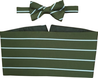 Green Howards Regimental Cummerbund Set (Includes Bow Tie & Hanky)