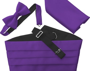 Men's 100% Satin Cummerbund Sets (Various Colours)