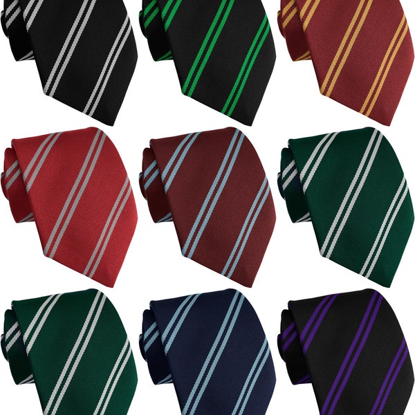 Men's Adult Length School Style Double Striped Neck Ties