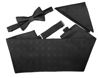 Francs-maçons Masonic Black Cummerbund Set (comprend le nœud papillon et Hanky)