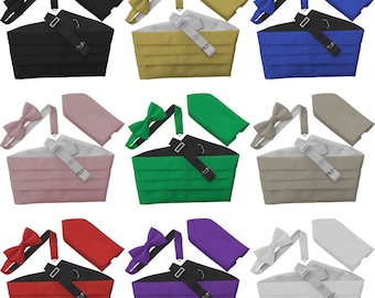 100% Satin Cummerbund Sets (inklusive Fliege & Hanky)