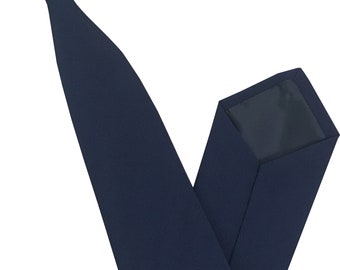 Navy Blue Plain Matt Clip On Tie