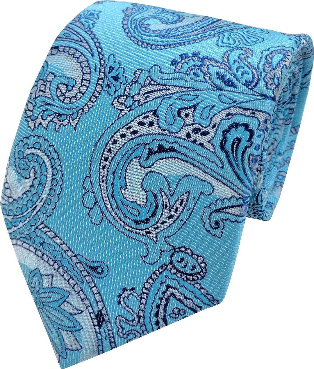 Men's Blue Paisley Woven Neck Tie Etsy