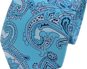 Men's Blue Paisley Woven Neck Tie