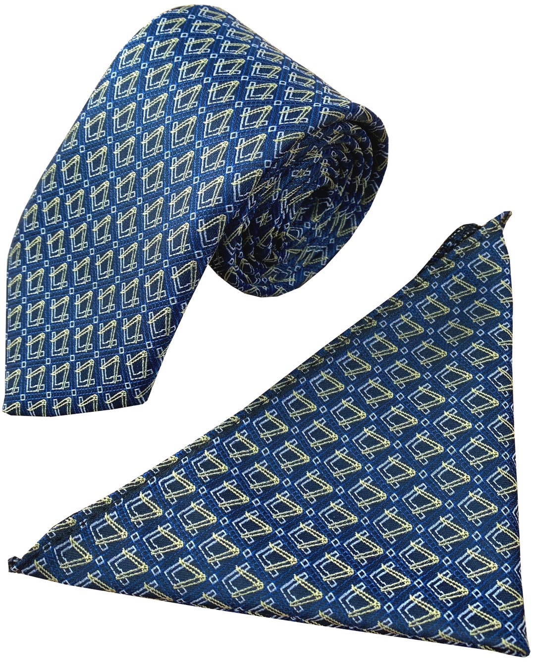 Freemasons Masonic Black Bow Tie & Pocket Square Set - Ready-Tied, Adjustable, UK Made
