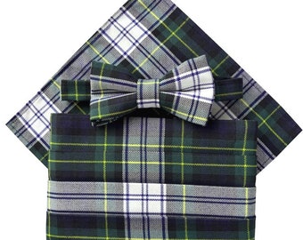 Set da uomo con fascia da smoking in tartan Gordon (include papillon e fazzoletto da taschino)