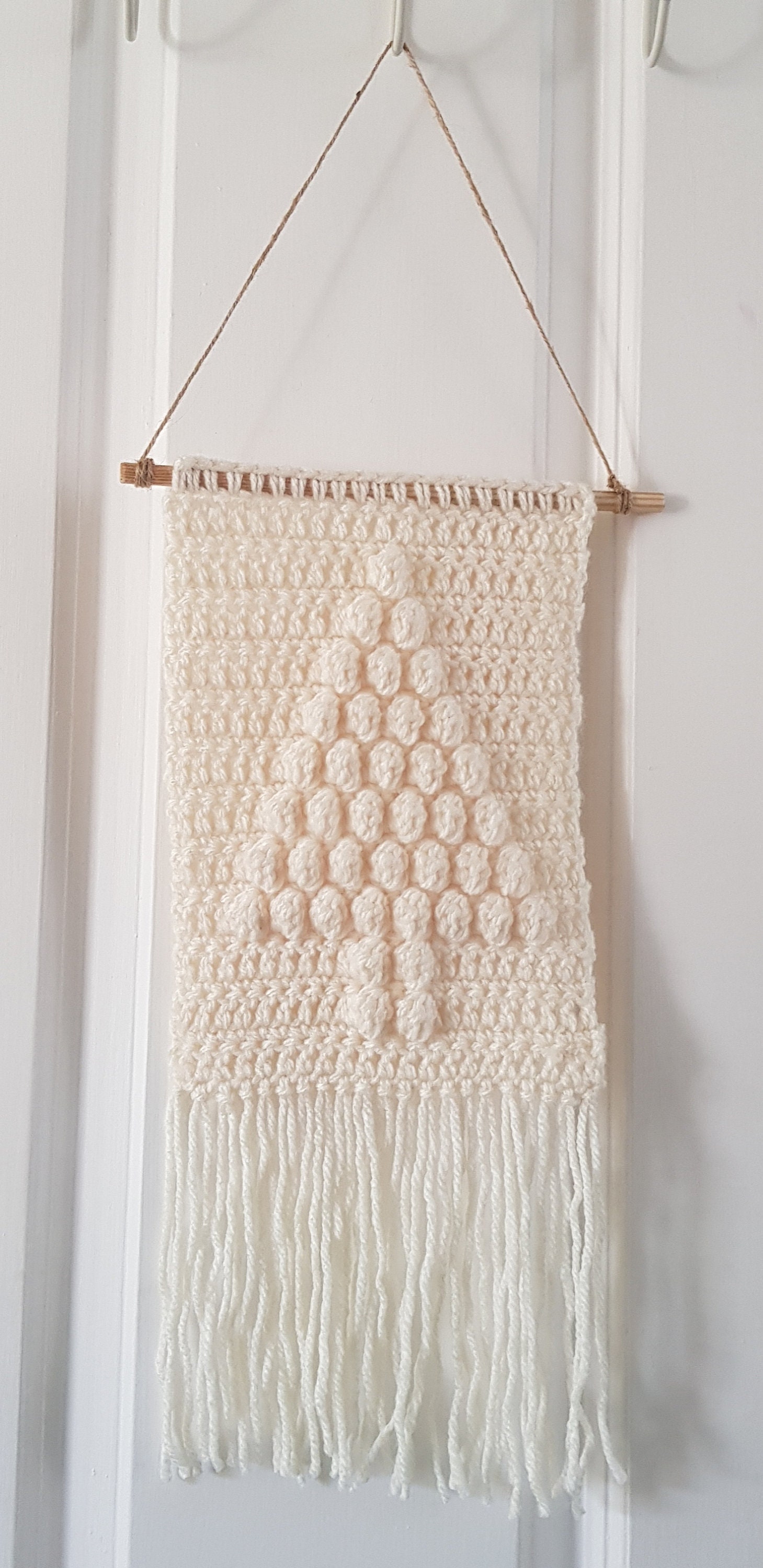 Handmade Crochet Christmas Wall Hanging Tree Motif Cream | Etsy