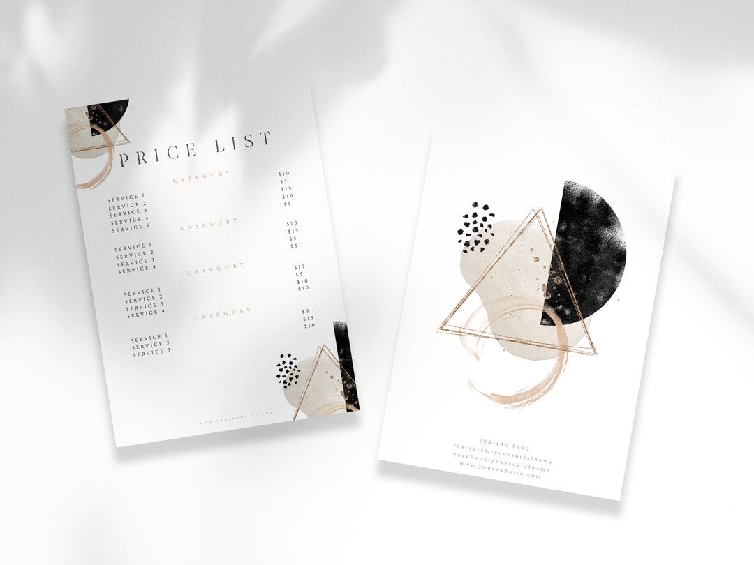 DIY Printable Price List Template Pricing Guide Double - Etsy