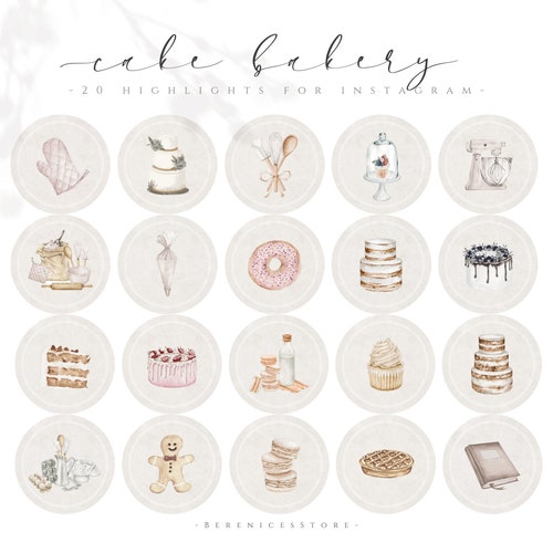Bakery Instagram Story Highlight Icons Baking Watercolor Etsy