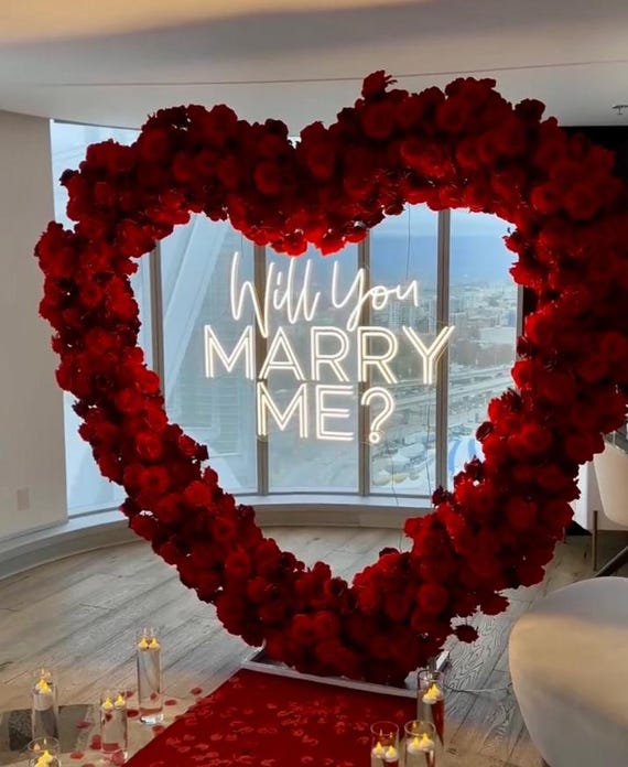Will You Marry Me? Neon Sign, Custom Wedding LED Neon Light Home Wall Decor Wedding Engagement Party Backdrop Decoration Personalized Gift