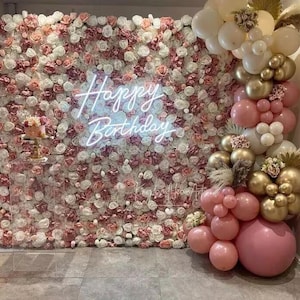 Happy Birthday Neon Leuchtreklame |LED Neon Light Sign | Ästhetisches Haus- und Raumdekor | Leuchtreklame Bar | Handgemachte Leuchtreklame | Personalisiertes Geschenk Dekor