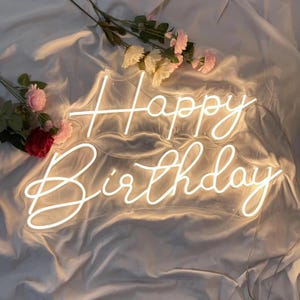 Alles Gute zum Geburtstag Leuchtreklame, LED-Neonlicht-Schild, Raumdekor, Leuchtreklame-Bar, handgemachtes Leuchtreklame, personalisiertes Geschenk, Geburtstagsgeschenk, Dekor