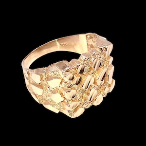 Men's 10k Gold Nugget Ring – Hand-Polished Solid Gold, Rough 'Rock' Style, 4.00 Grams, Made In USA - View #3