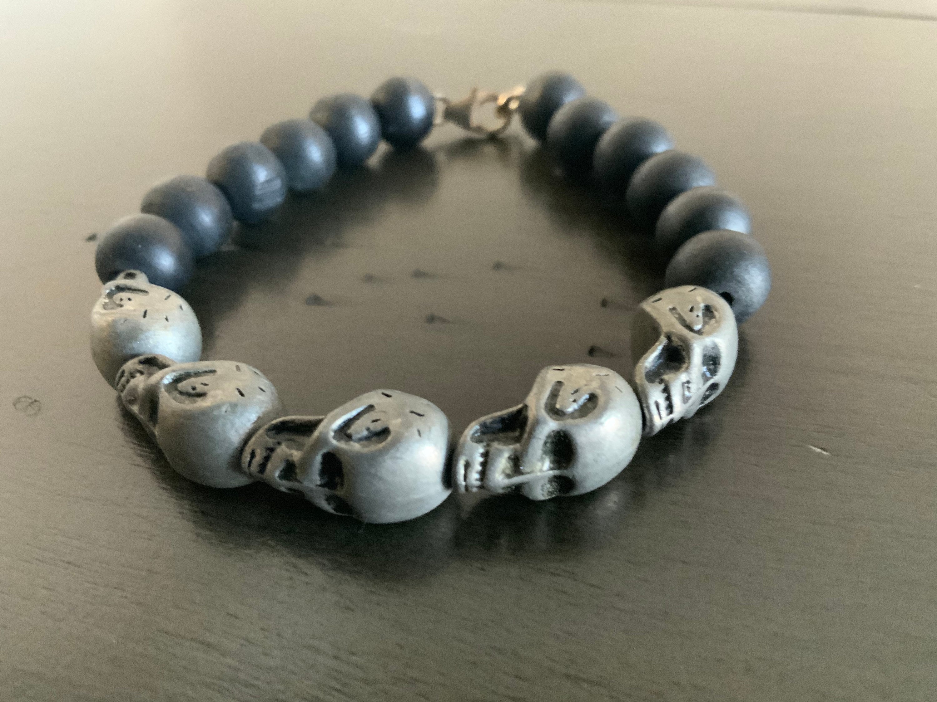 making bracelet CBR beads for bracelet Bracelet Charms mens bracelet Bracelet beads Antique Bronze Horned Helmet Beads Skull Charms