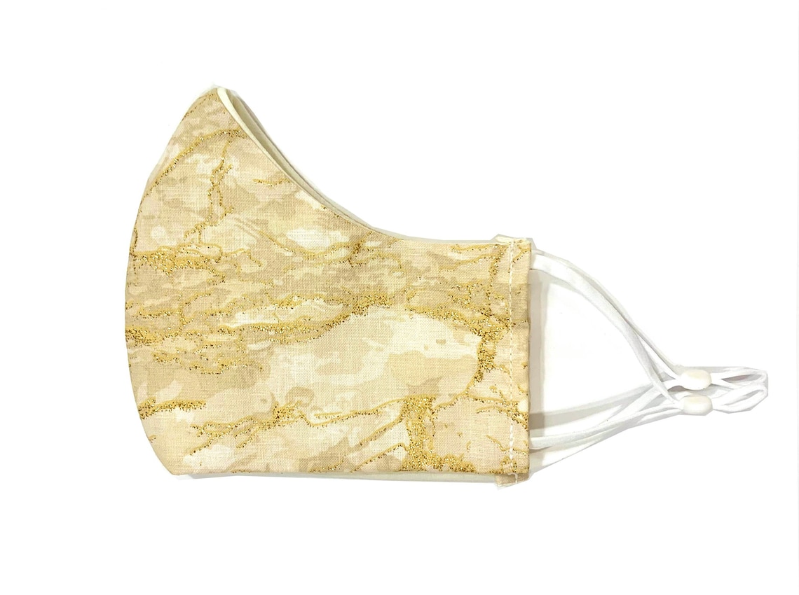 Women's Gold Glitter Face Mask 2 Layers of Cotton. Womens Etsy