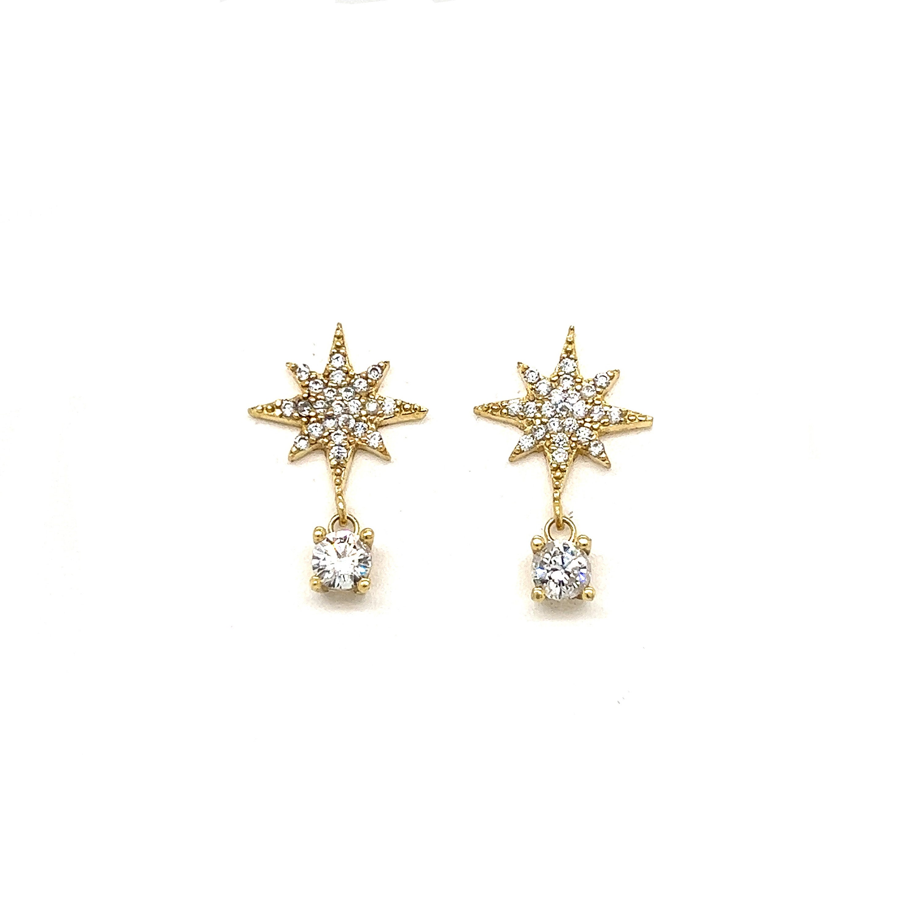 Super Star Stud Earrings - 14K Gold Over Sterling Silver - Etsy