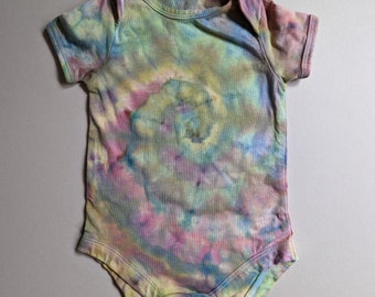 Swirl design ice dyed tie dye baby romper 3-6 months