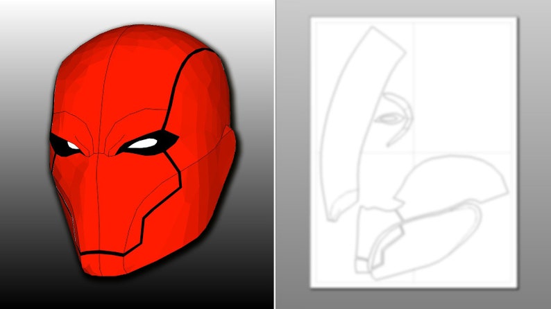 Red Hood Rebirth Mask Templates - Foam - Etsy