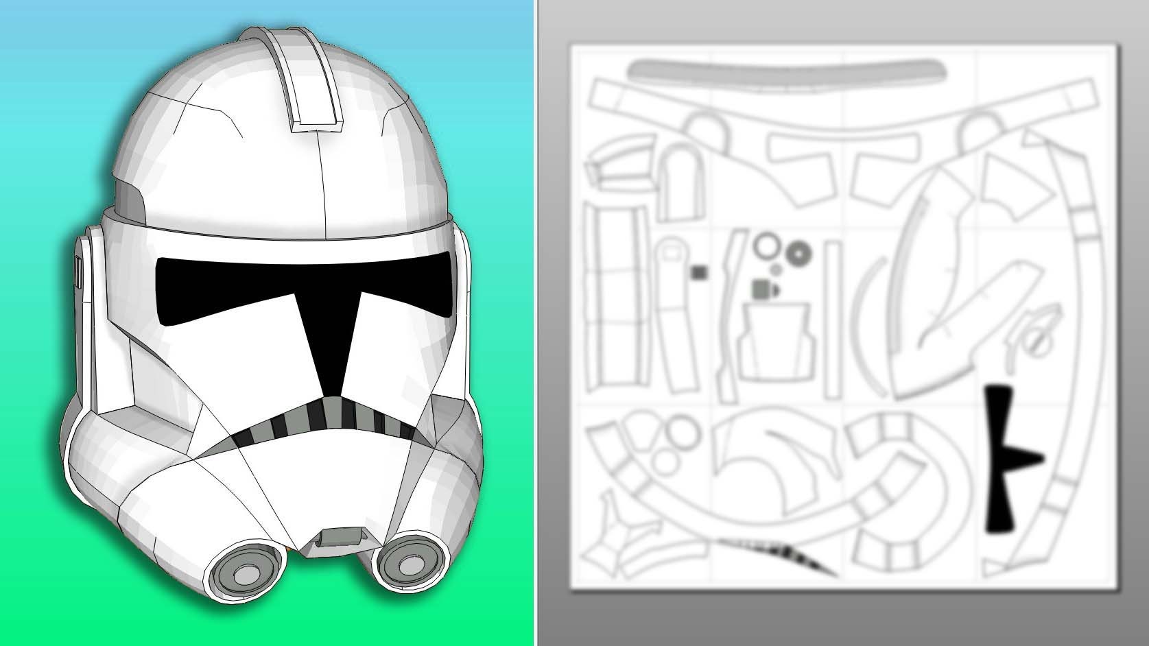 Star Wars Clone Trooper Phase Helmet Cosplay Foam Pepakura File Star Wars Clone Trooper Phase Helmet Cosplay Foam Pepakura File