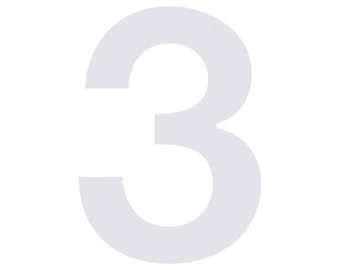 Numéro de la maison '3' Blanc