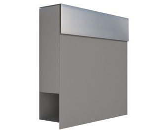 Briefkasten Manhattan Grau Metallic mit Edelstahlklappe