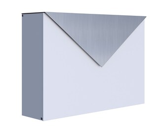 Boîte aux lettres lettre blanc avec clapet en acier inoxydable
