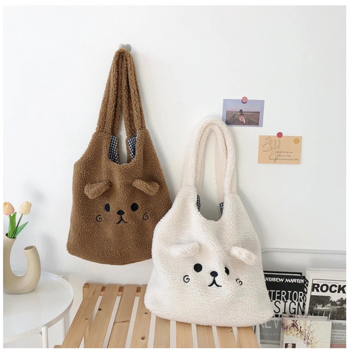 Cute Kawaii Bag Soft Plush Tote Bag Cartoon Plush Shoulder Etsy