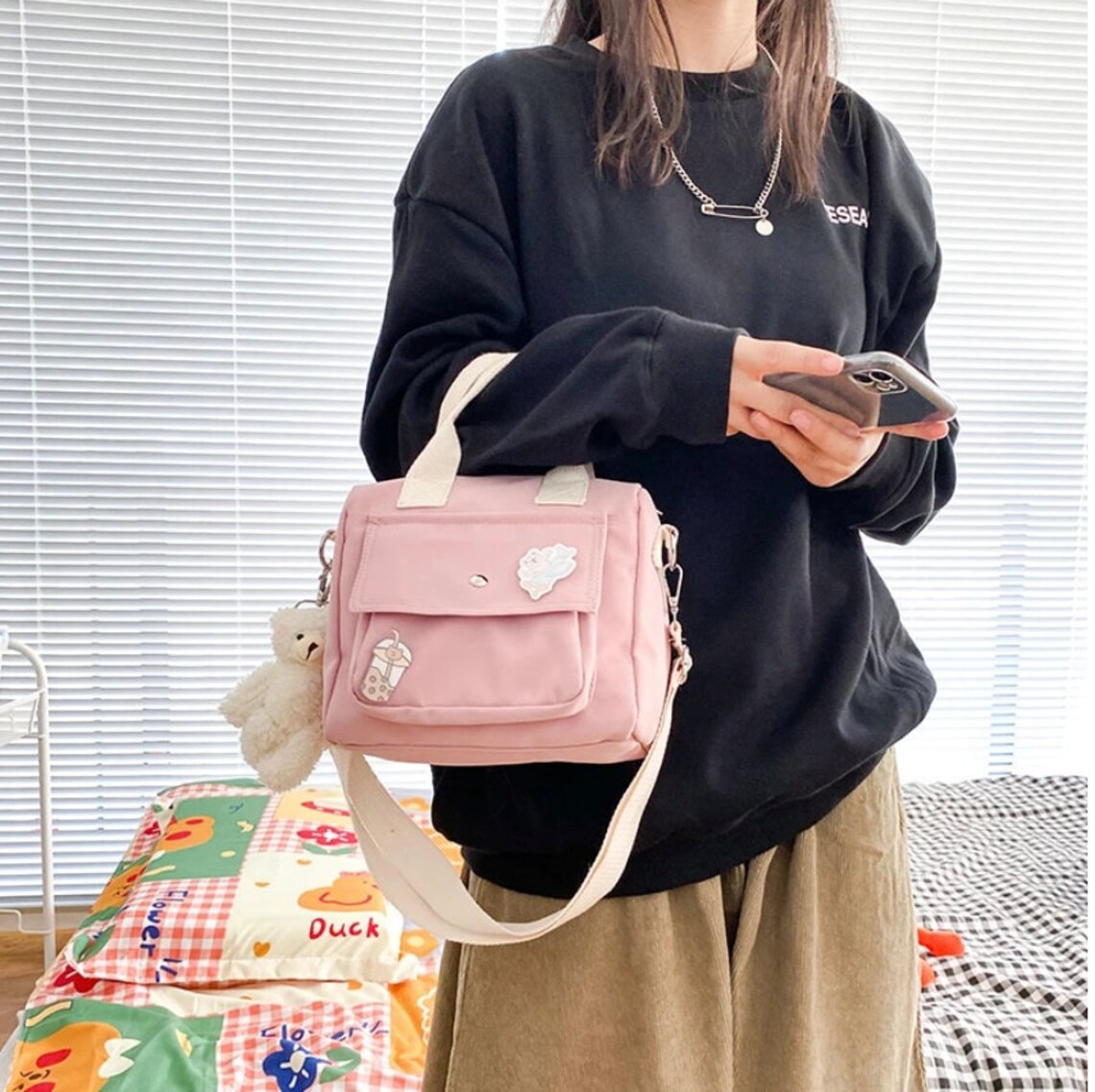 Cute Kawaii Bag Japanese Style Messenger Bag Cartoon Plush Etsy