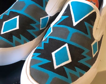 blue aztec vans