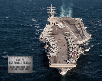 Personalized Metal CVN 76 USS Ronald Reagan Photo Wall Print