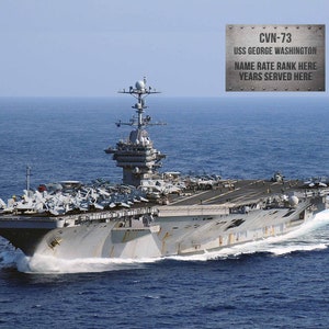 Personalized 8 x 10 CVN 73 USS George Washington Photo Print