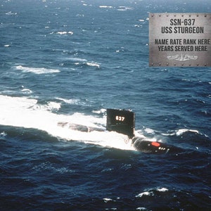 Personalized Metal SSN-637 USS Sturgeon Photo Wall Print