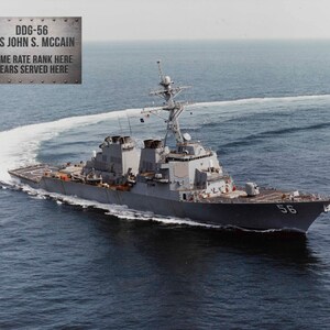 Personalized Metal DDG 56 USS John S McCain Photo Wall Print