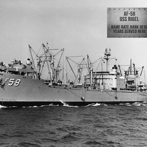 Personalized Metal AF 58 USS Rigel Photo Wall Print