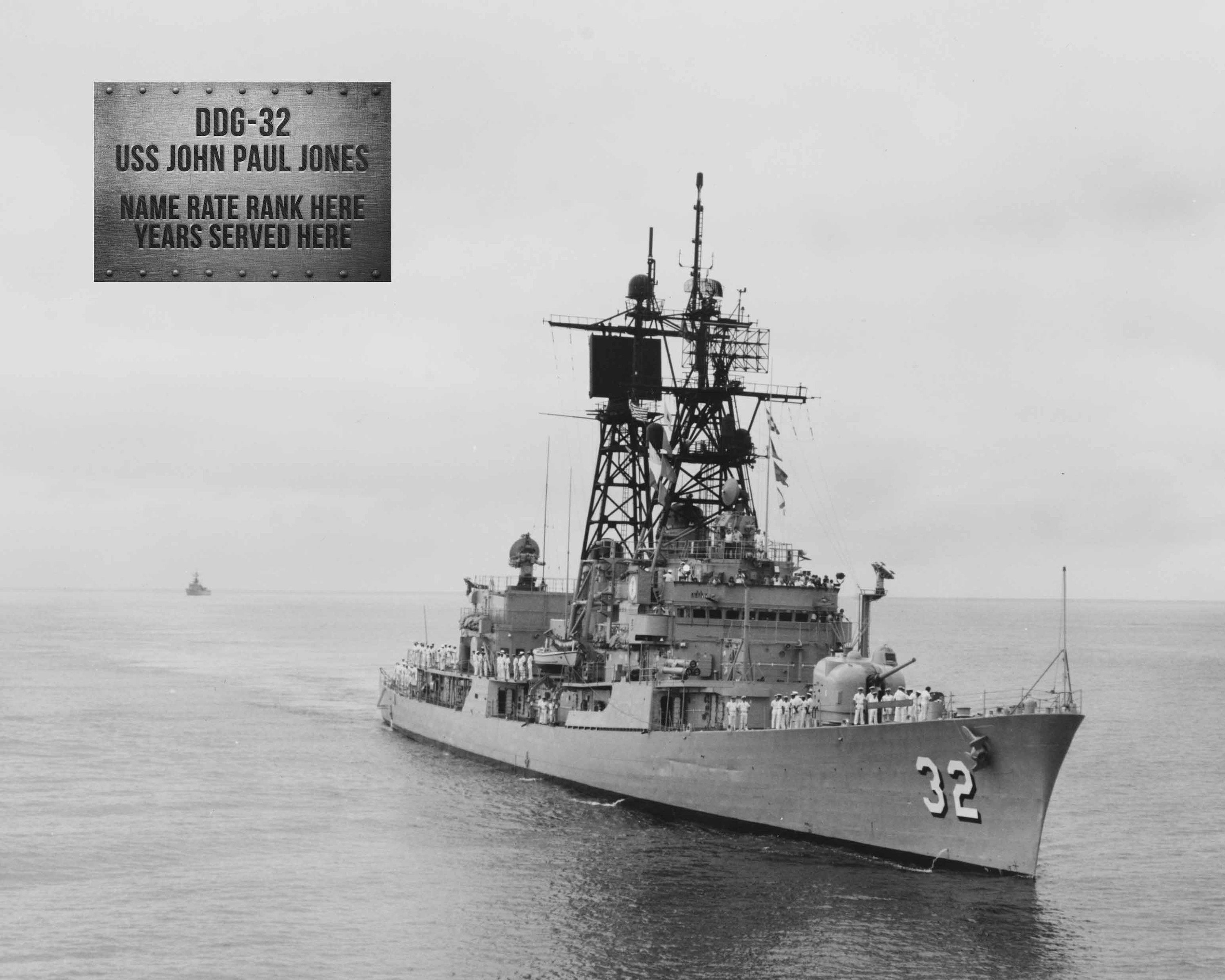 U.S NAVY SHIP HAT PATCH USS JOHN PAUL JONES DDG-53 SHIP PATCH HEAT TRANSFER
