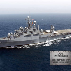 Personalized Metal LPD 11 USS Coronado Photo Wall Print