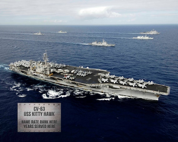 USS Kitty Hawk CV-63 記念 Personalized Metal CV 63 USS Kitty Hawk Photo Wall Print - Etsy