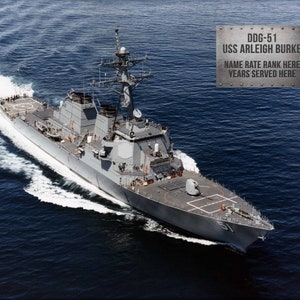 Personalized Metal DDG 51 USS Arleigh Burke Photo Wall Print