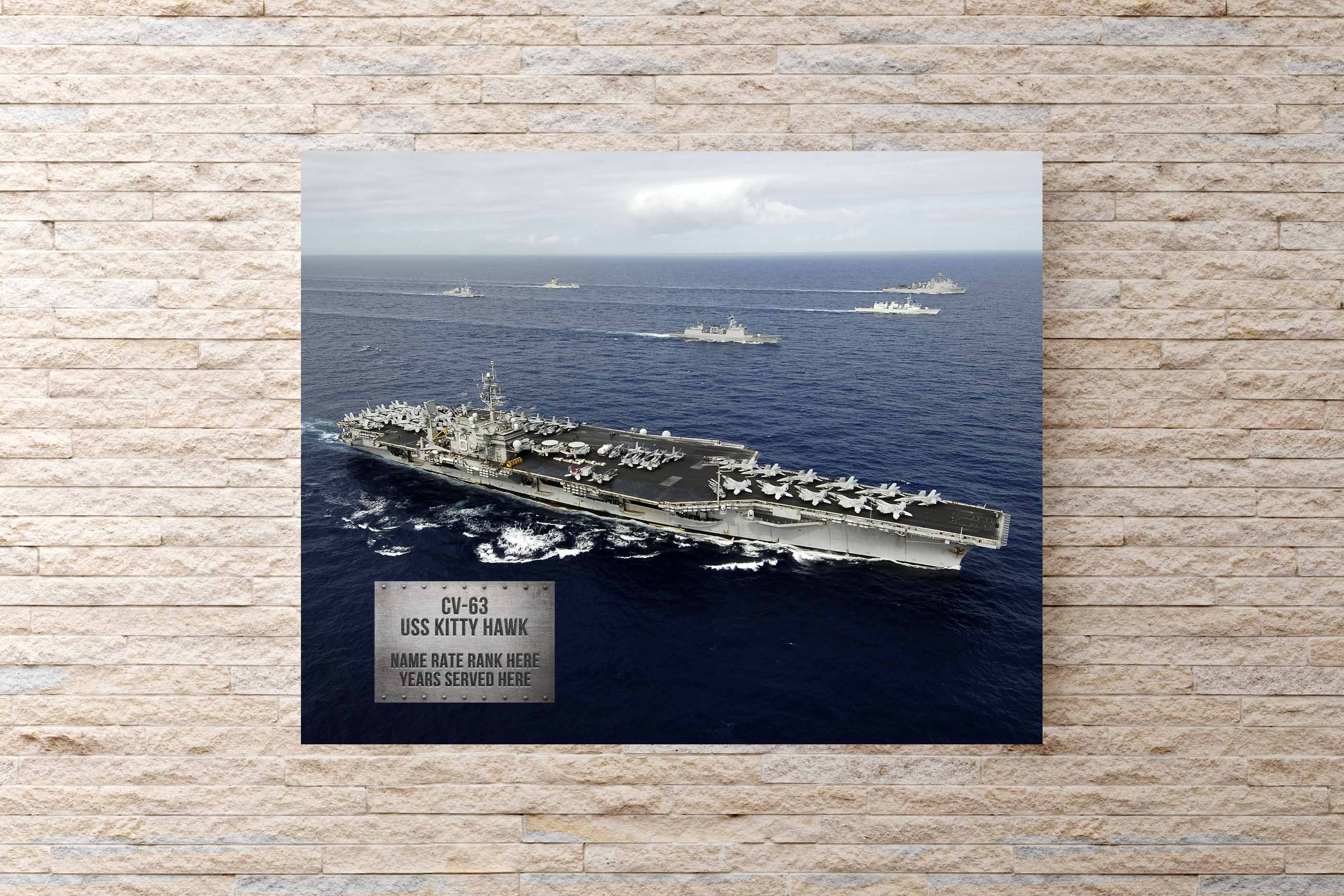 Personalized Metal CV 63 USS Kitty Hawk Photo Wall Print - Etsy