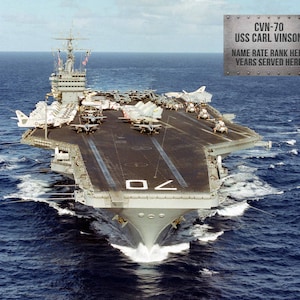 Personalized Metal CVN 70 USS Carl Vinson Photo Wall Print