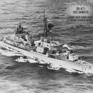 Personalized Metal DD 871 USS Damato Photo Wall Print