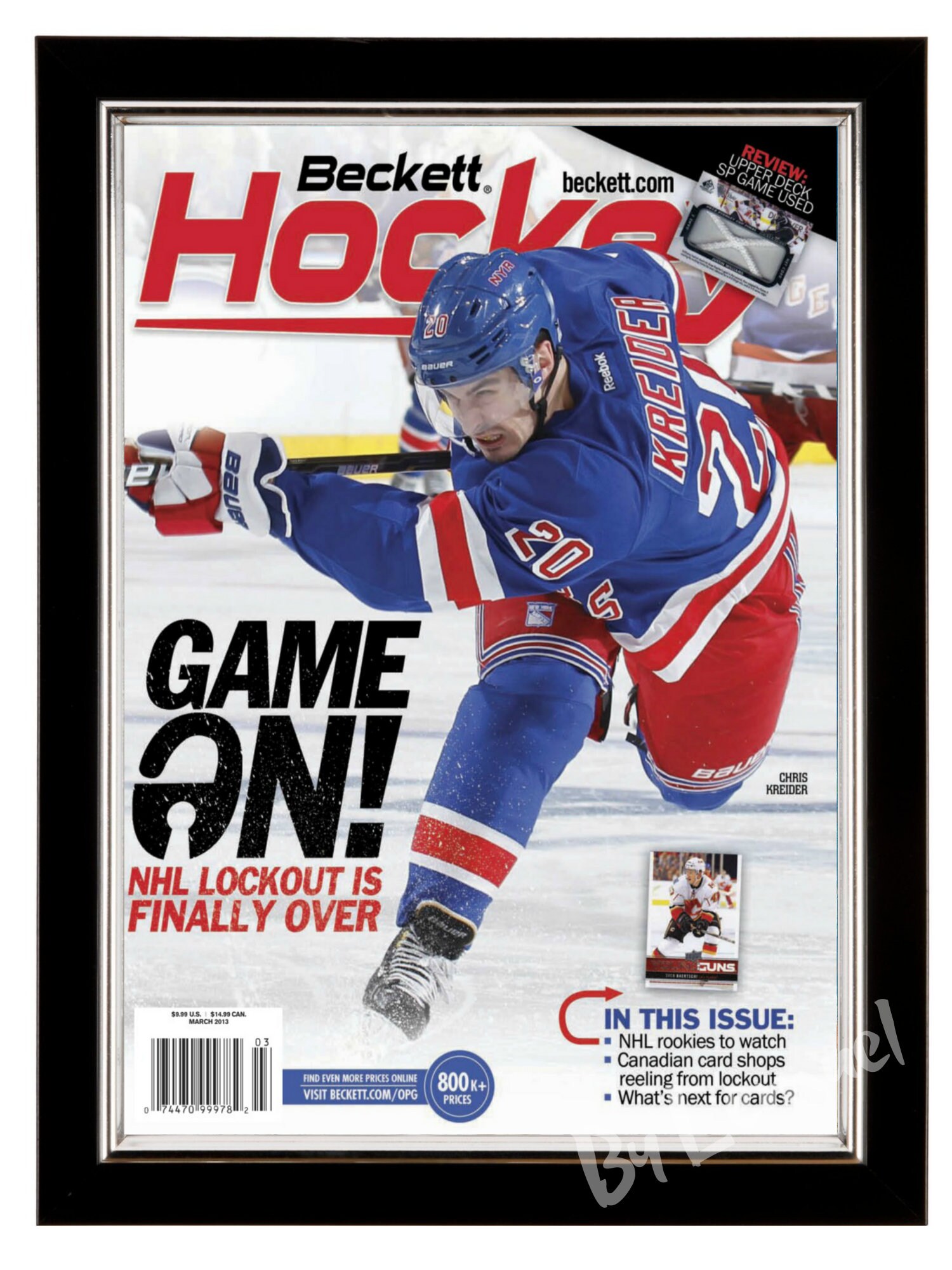 Chris Kreider Beckett Hockey Magazine Cover 2013 Gift Poster Etsy