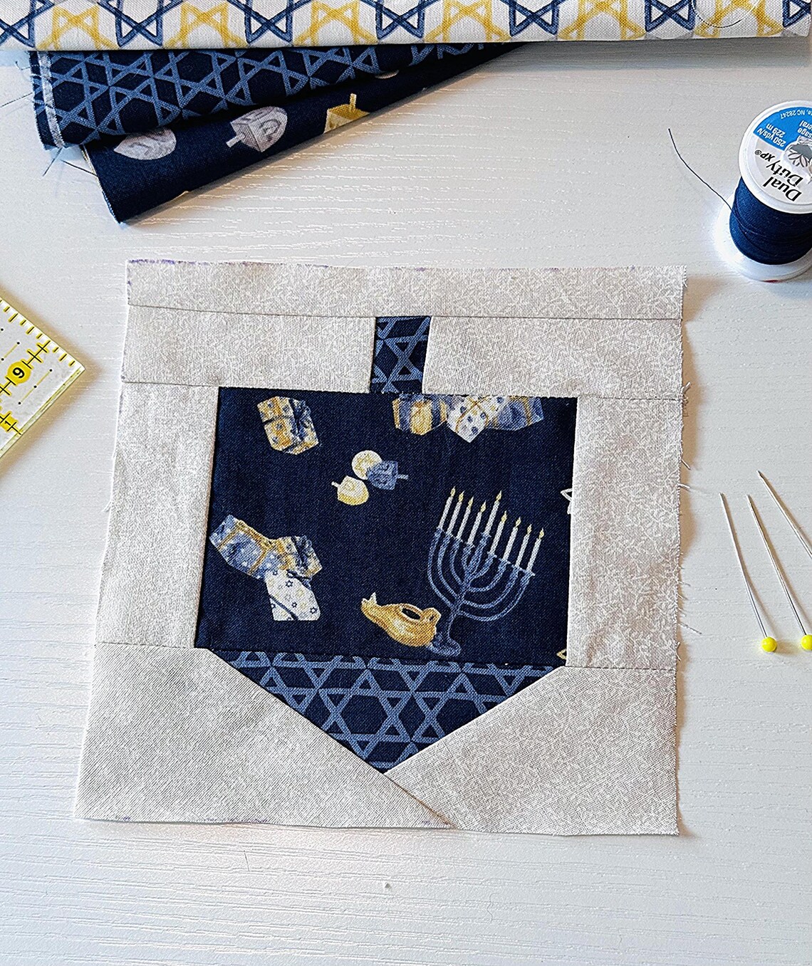 Hanukkah quilt block