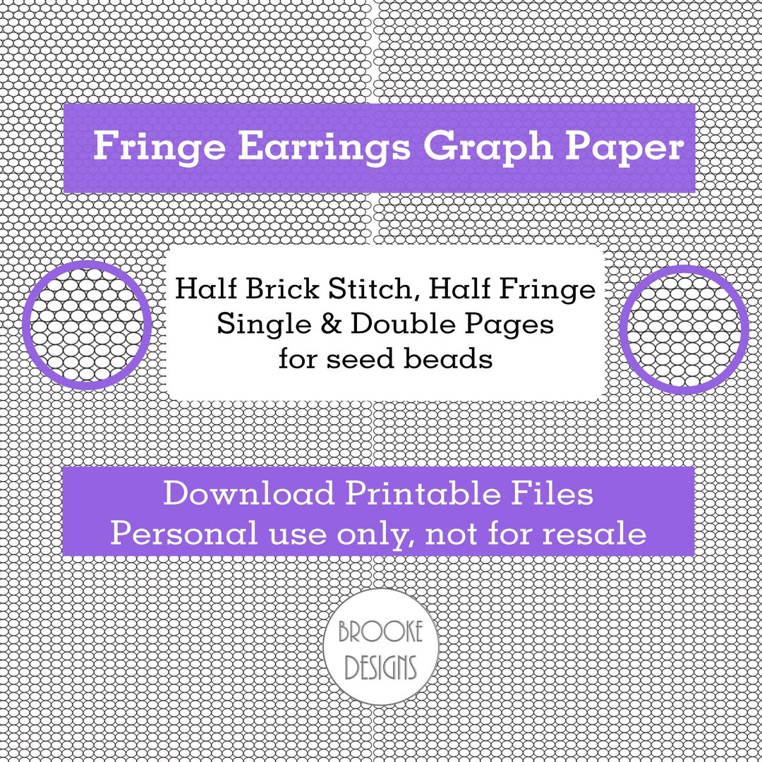 Fringe Earring Graph Paper Double and Single Brick Stitch Etsy