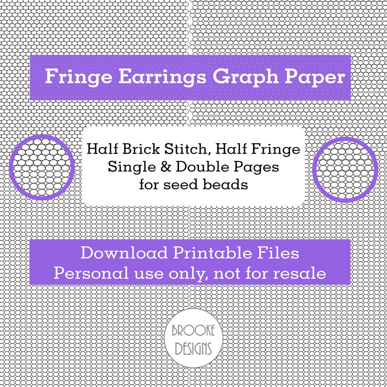 Fringe Earring Graph Paper: Brick Stitch Pattern (digital Download) - Etsy