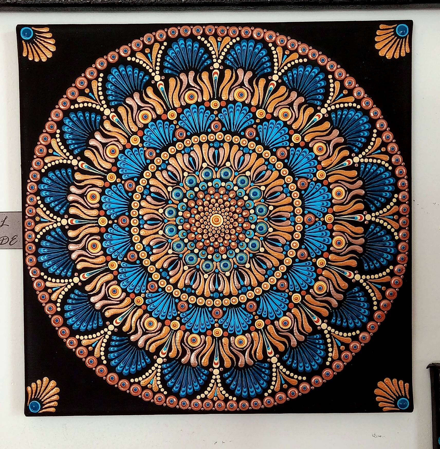 Mandala Wall Art, Mandala Canvas Art, Painting on Canvas, Hand Painted Mandala, Canvas Wall Art