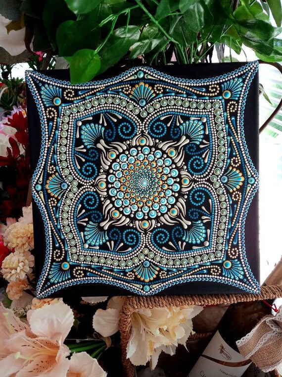 Mandala artwork Wall art decor Mandala dot painting Mandala Etsy