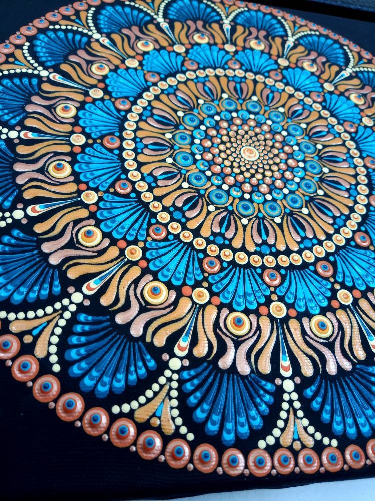 Mandala Wall Art, Mandala Canvas Art, Painting on Canvas, Hand Painted Mandala, Canvas Wall Art